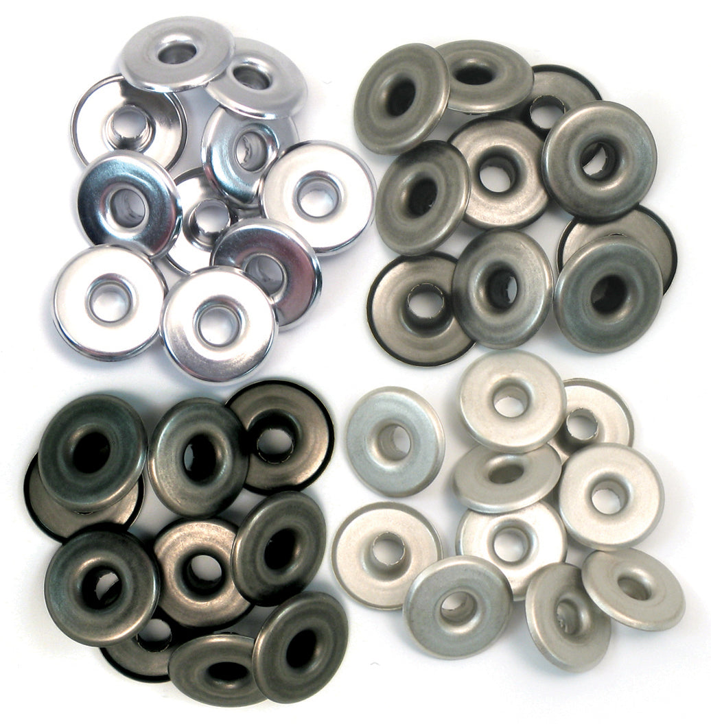 We R Memory Keepers We R Eyelets Wide 40/Pkg - Cool Metal