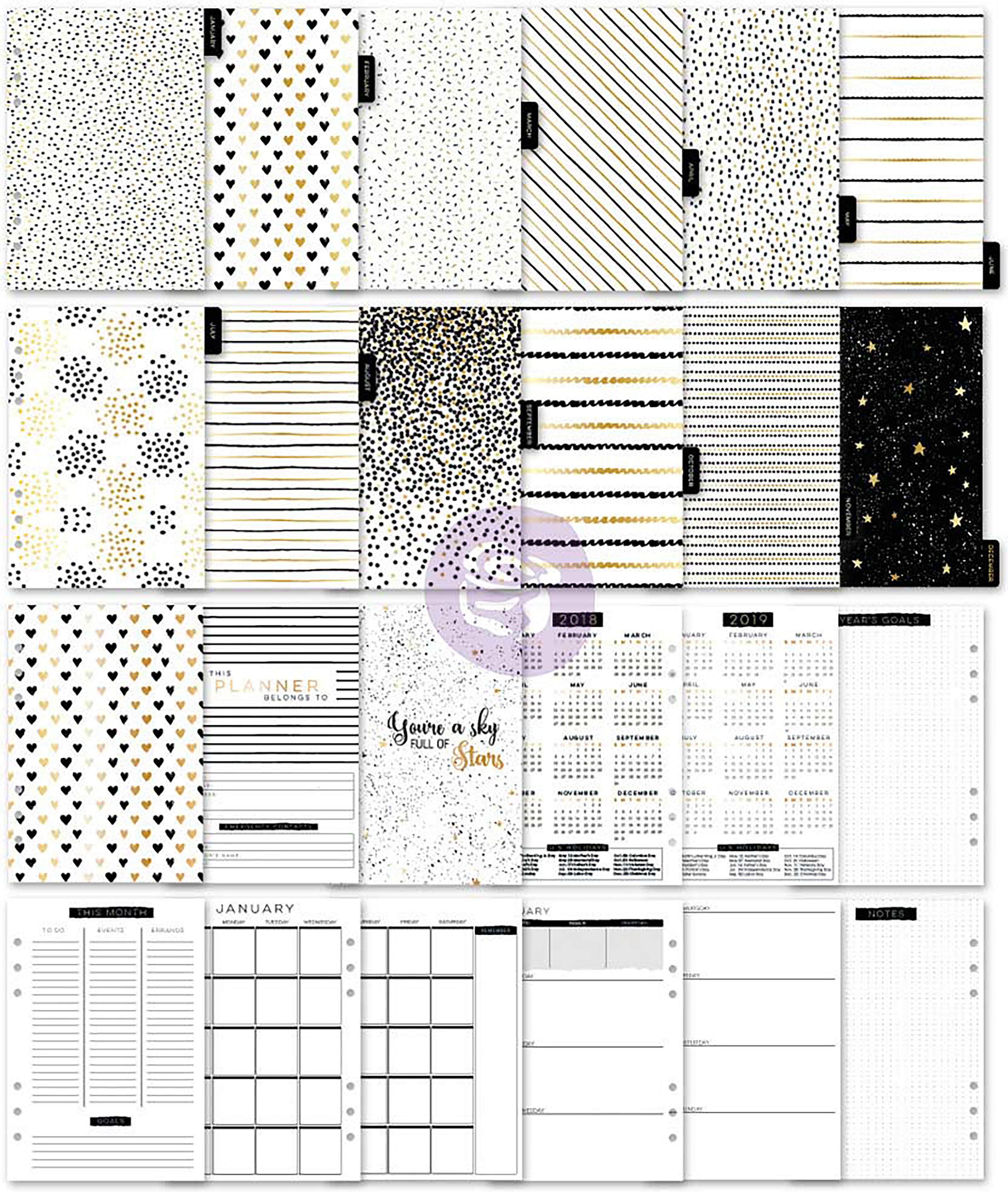 Prima Marketing My Prima A5 Planner Inserts - Golden Plan