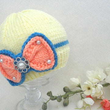 Knitted Baby Cap Pattern for Babies Infant Girl
