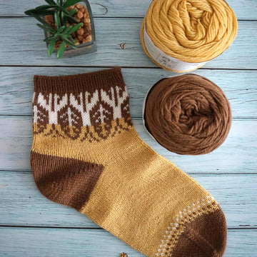 Autumn Leaves Colorwork Socks