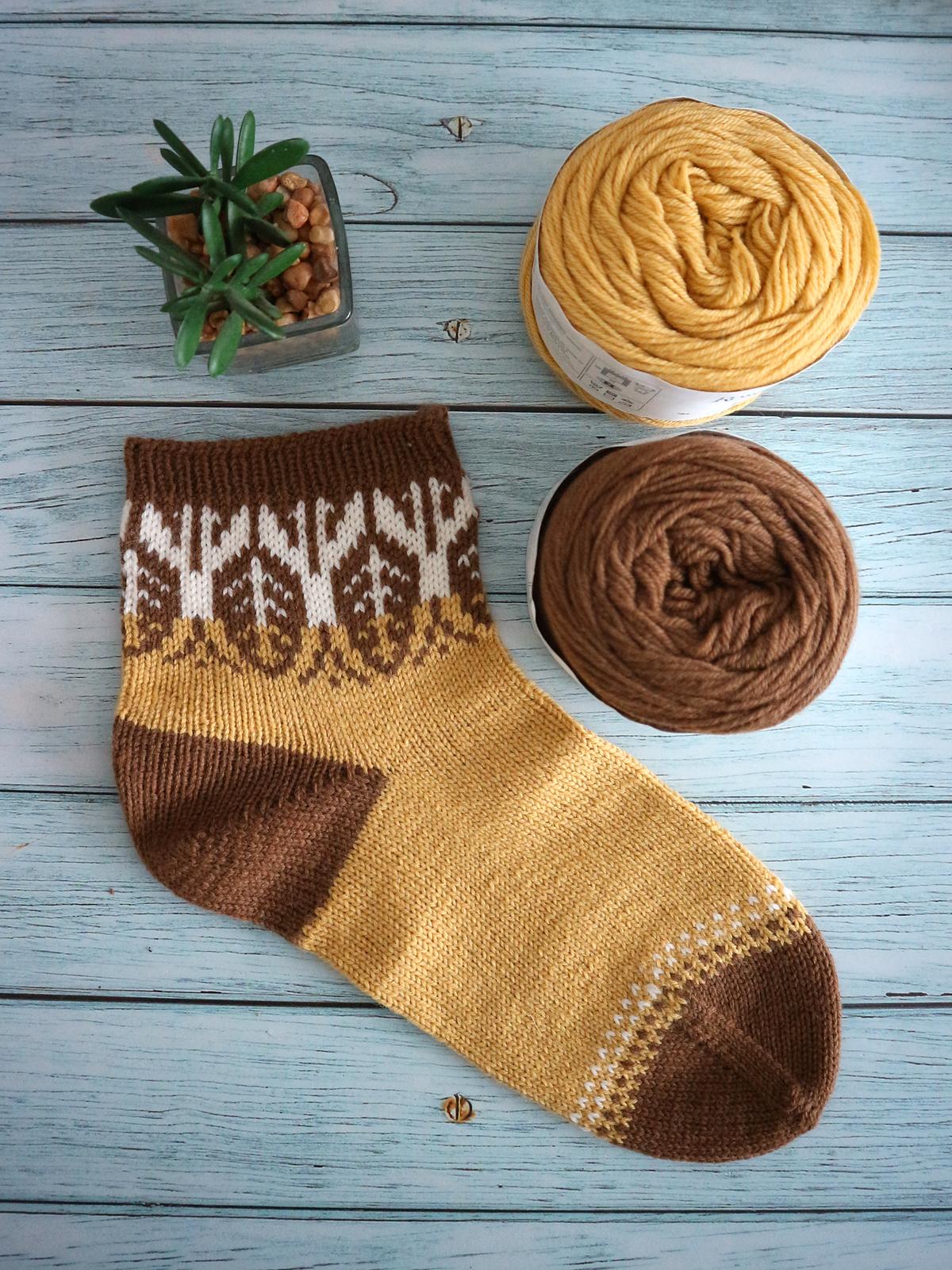 Autumn Leaves Colorwork Socks