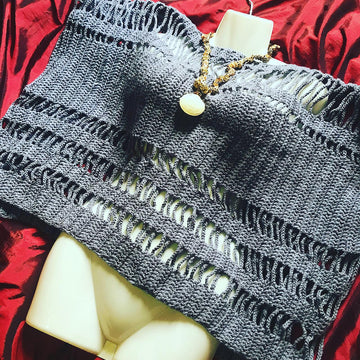 Distressed poncho sweater pattern