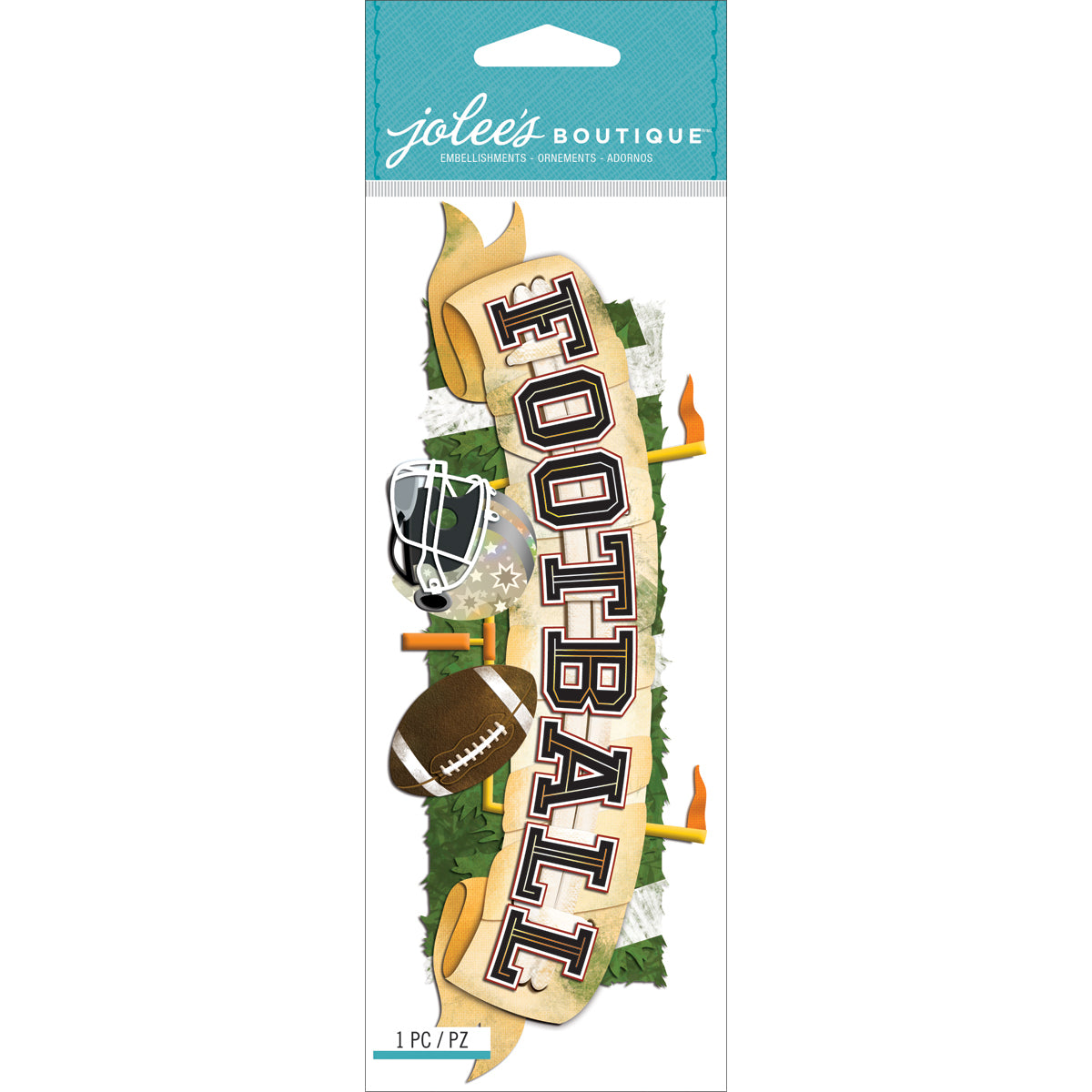Jolee's Boutique Title Waves Dimensional Stickers - Football