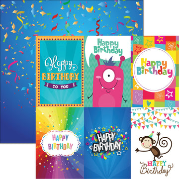 Reminisce Birthday Bash Double-Sided Cardstock 12"X12" 25/Pkg - Birthday Bonanza