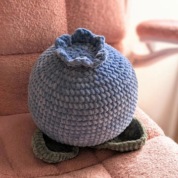 Crochet Small Blueberry Pillow Pattern PDF Super Bulky Yarn Version