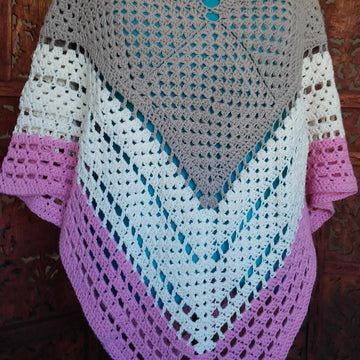 Neapolitan Ice Cream Granny Square Poncho