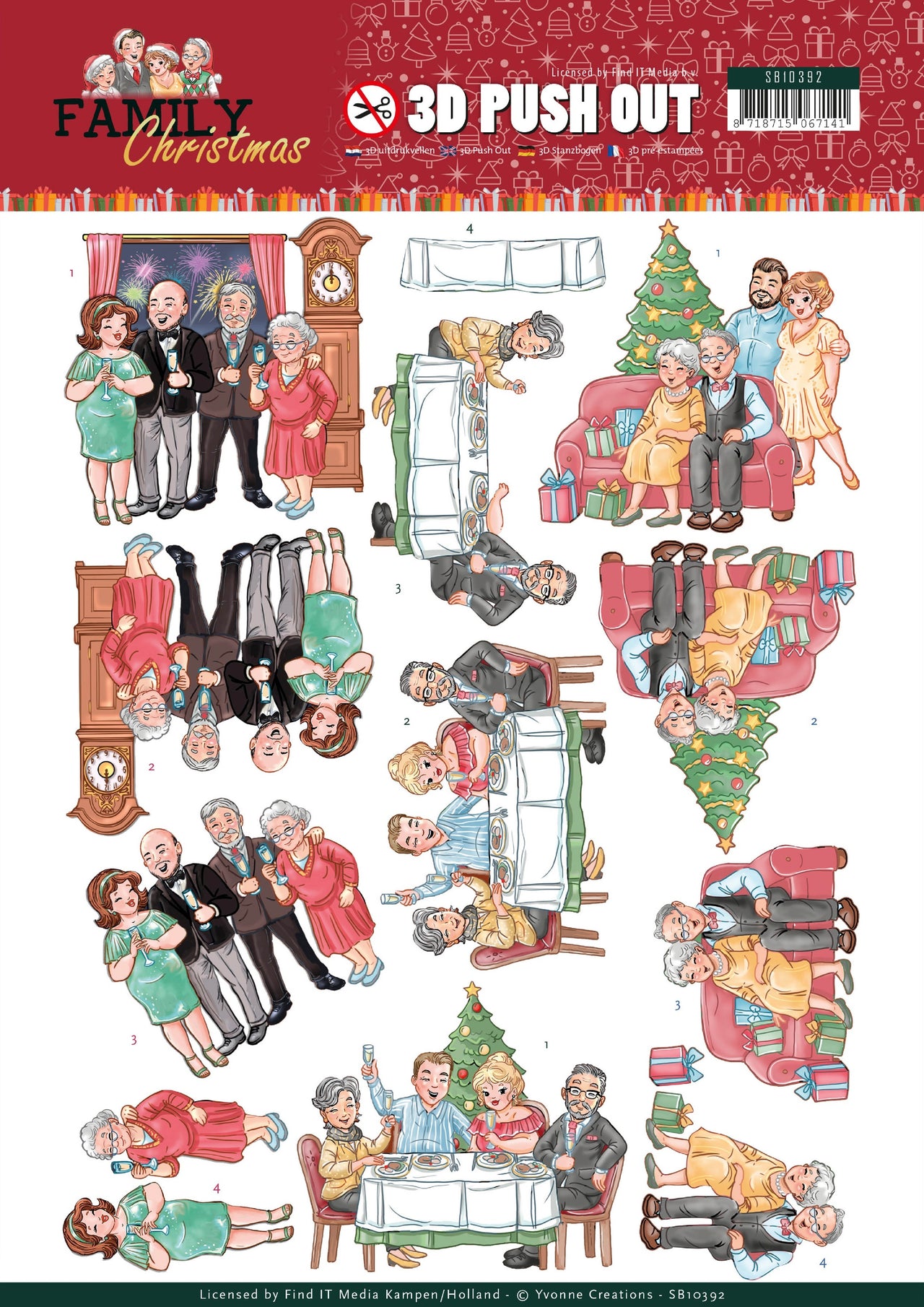 Find It Trading Yvonne Creations Punchout Sheet - Happy Family, Family Christmas