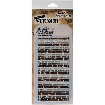 Stampers Anonymous Tim Holtz Layered Stencil 4.125"X8.5" - Concerto