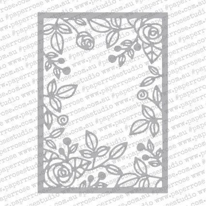 Paper Rose Dies - Ella's Garden Rose Rectangle Frame