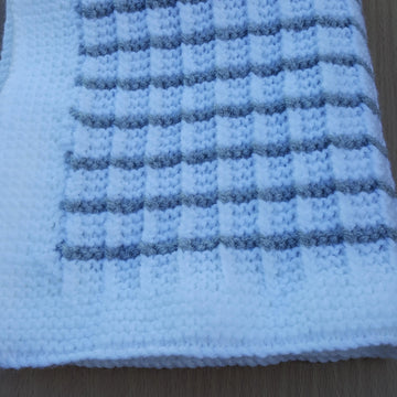 White and Silver Moses Basket/Buggy/Baby Seat Blanket