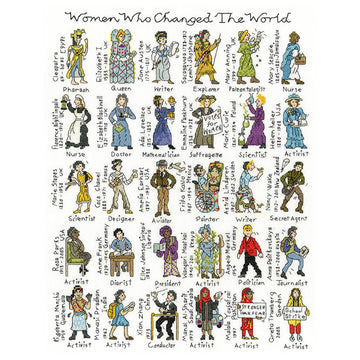 Bothy Threads Women Who Changed The World by Pete Smith Cross Stitch Kit - 33 x 42cm