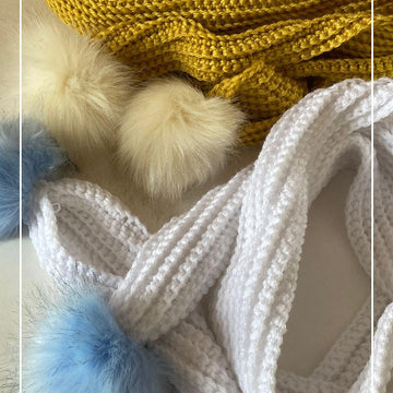 Easy Ribbed Pom Pom Scarf