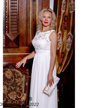 Wedding dress with lace top