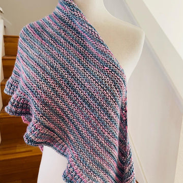 Frilled rainbow shawl