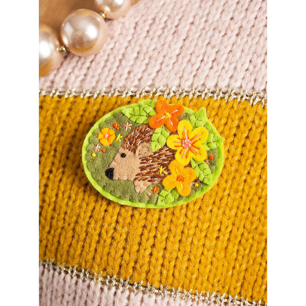 Hawthorn Handmade Hedgehog Brooch Felt Craft Kit