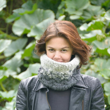 Gradient Cable Neck Cowl and Hat
