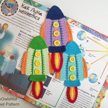 Rocket bookmark or decor