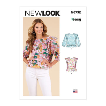 New Look Misses' Tops N6732 - Paper Pattern, Size 6-8-10-12-14-16-18