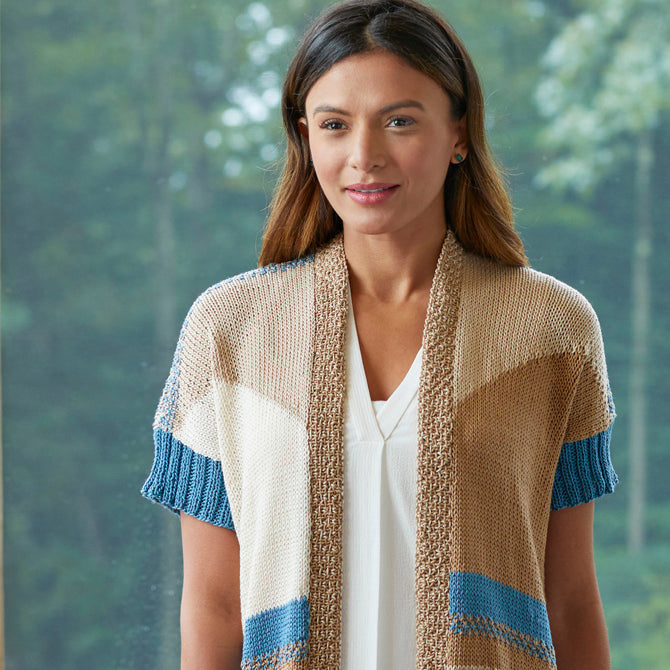 Blue Ridge - Cardigan Knitting Pattern for Women in Tahki Yarns Cotton Classic