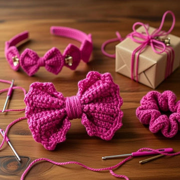 A Pink Bow🎀 Crochet Bow Pattern – Instant PDF Download + Video & Photo Tutorial