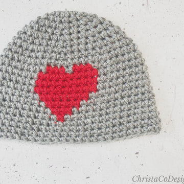 Pebbled Heart Beanie