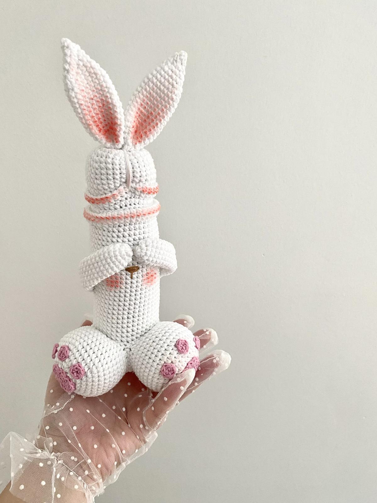 Cute Easter Bunny Penis funny crochet toy