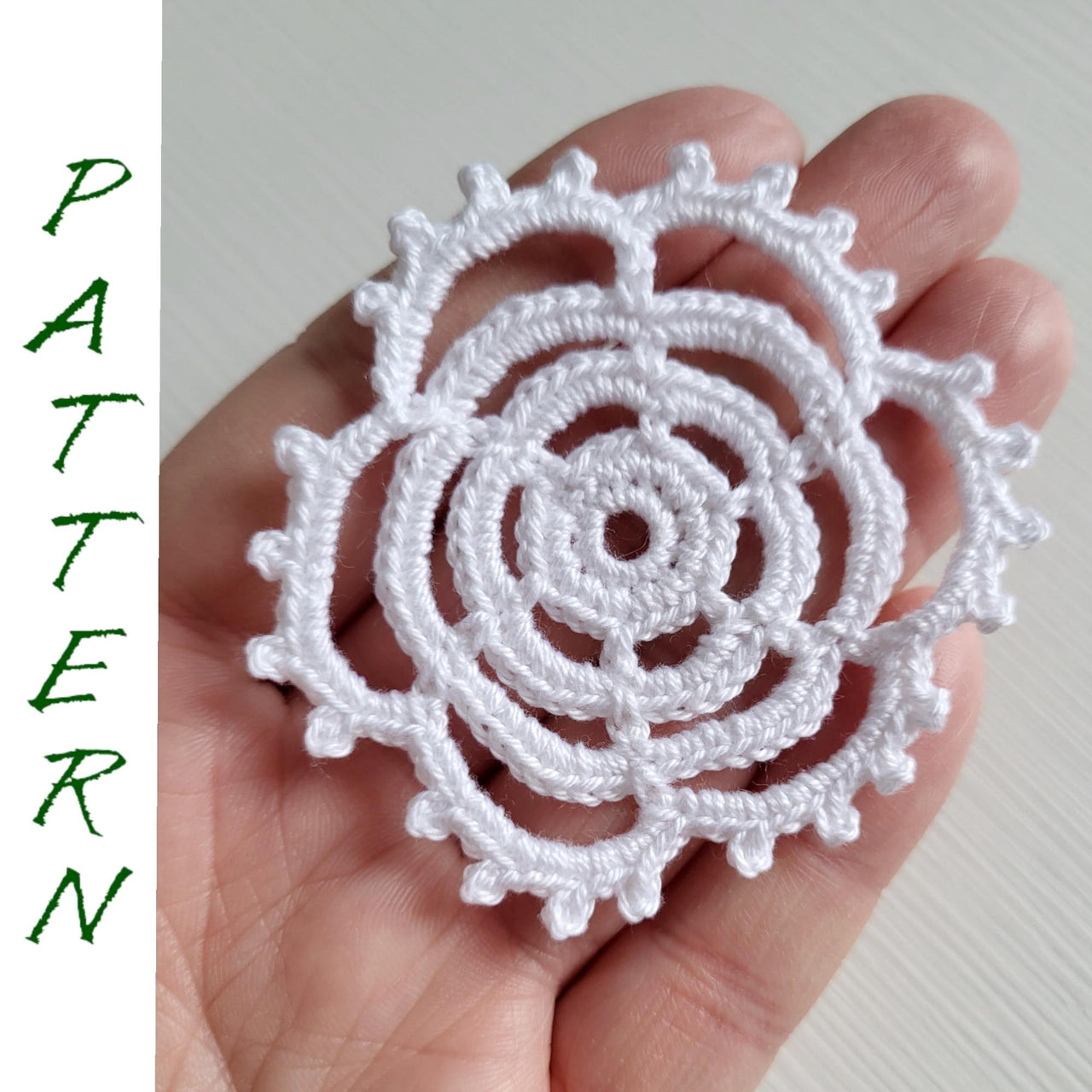 Crochet Netting flower with picots pattern