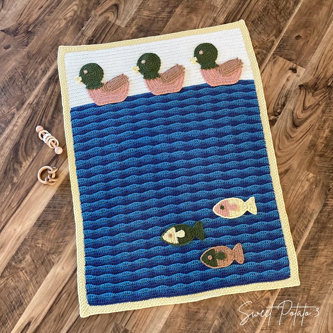 Duck Duck Fish Nursery Blanket
