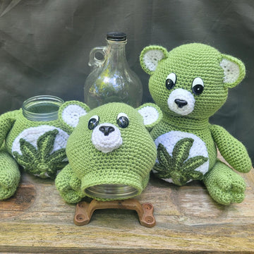 Mary Jane Leaf Stash Jar Bear