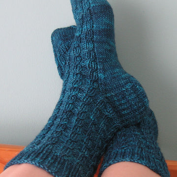 Ribbed Faux Cable Socks