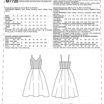 McCall's Misses' Dress M7720 - Sewing Pattern