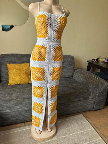Granny square maxi dress