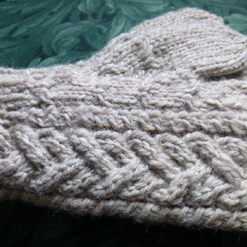 Offset Cable Mittens & Hat