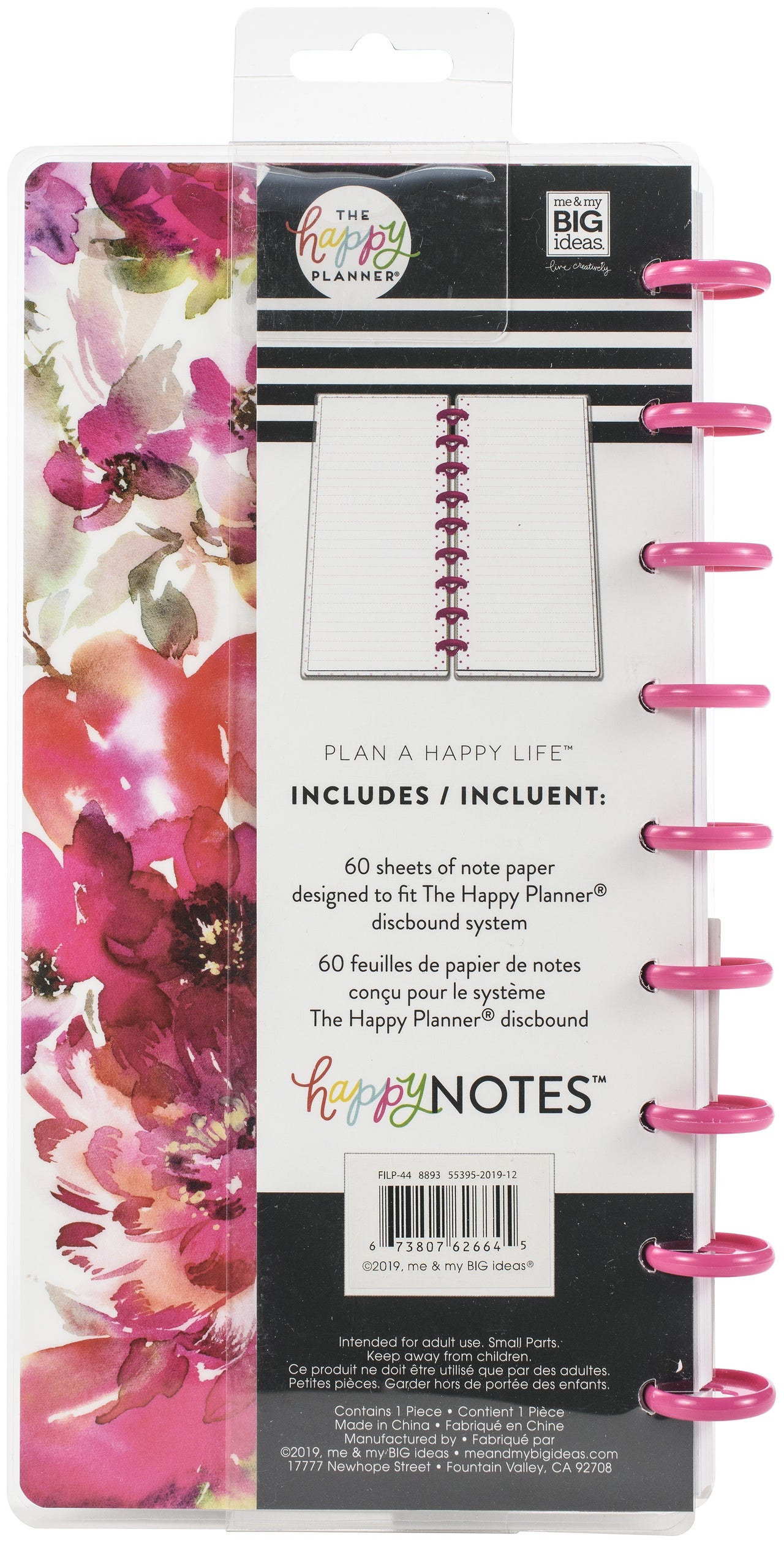 Happy Planner Half Sheet Notebook 8"X5.62" 60/Pkg - Floral