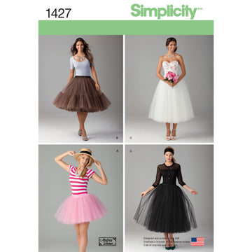 Simplicity Women's Tulle Skirt in Three Lengths 1427 - Sewing Pattern