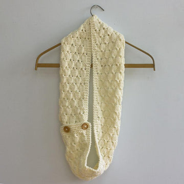 Knit Buttoned Cowl Scarf