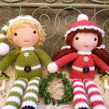 Beau and Belle Christmas Winter Dolls, Amigurumi Crochet Pattern