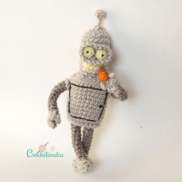 Bender amigurumi doll - crochet pattern by Crochelandia