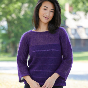 1137 Nottingham - Jumper Knitting Pattern for Women in Valley Yarns Southampton and 2/10 Merino Tencel