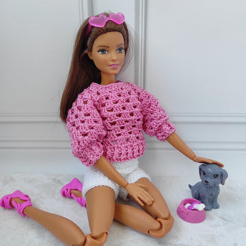 Pink sweater for dolls