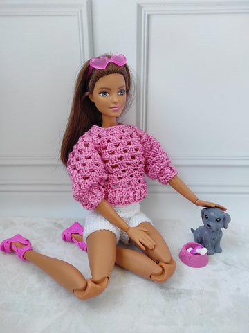 Pink sweater for dolls