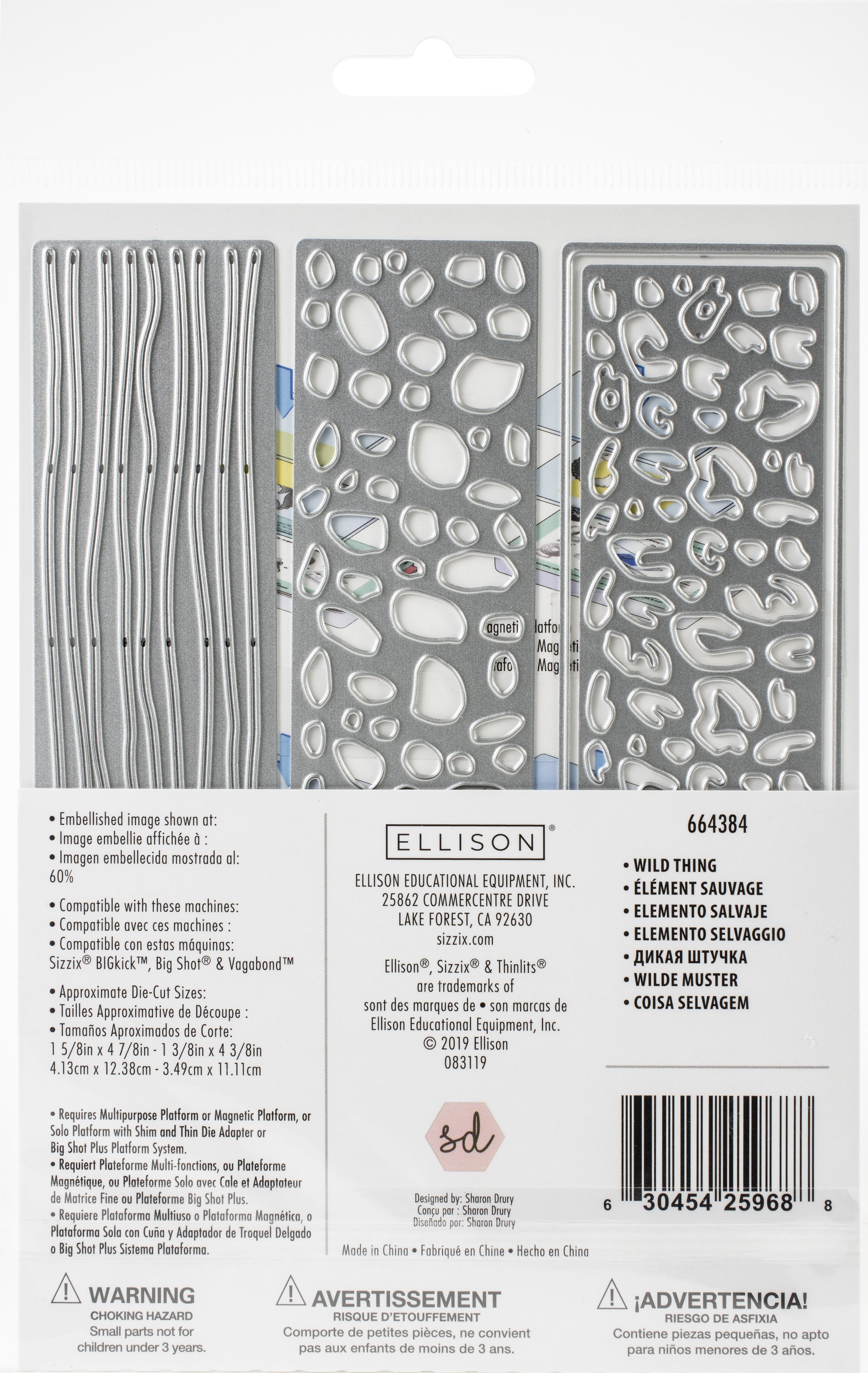 Sizzix Thinlits Dies By Sharon Drury 4/Pkg - Wild Thing