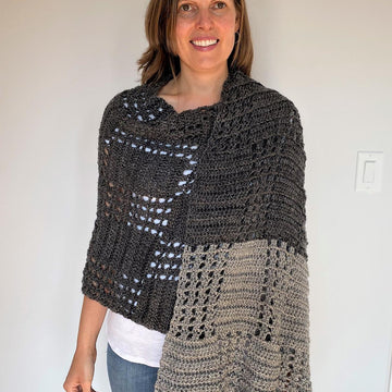 Checkerboard Wrap Shawl: Easy Crochet Shawl Pattern