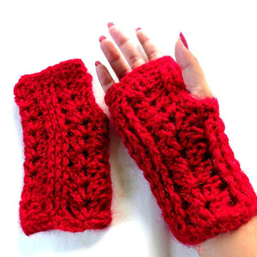 Ribbed fingerless mittens