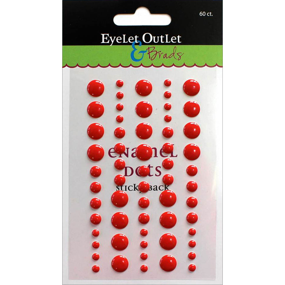 Eyelet Outlet Adhesive-Back Enamel Dot 60/Pkg - Red