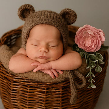 Newborn Teddy Bear Bonnet
