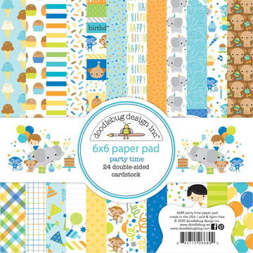Doodlebug Double-Sided Paper Pad 6"X6" 24/Pkg - Party Time