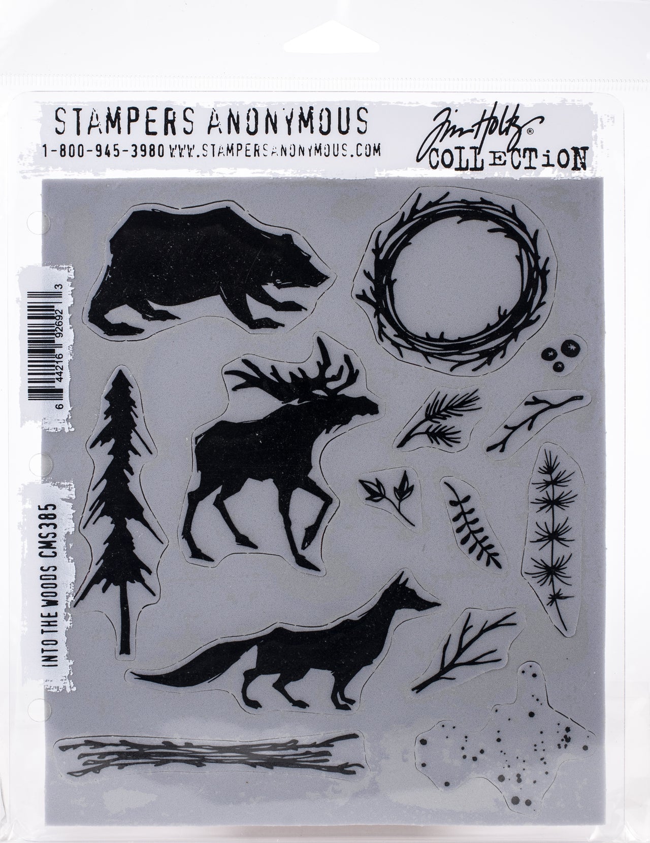 Stampers Anonymous Tim Holtz Cling Stamps 7"X8.5" - Into The Woods