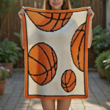 Basketball Baby Blanket | C2C Crochet Pattern
