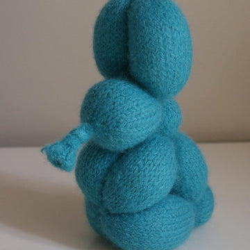 Knit Balloon-Bunny Wool Felt Toy (5" mini, 7" small, 11" large)